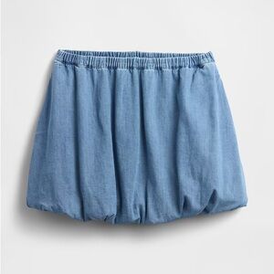 Denim Bubble Hem Mini Skirt